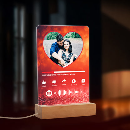 Custom Photo With Spotify Music Code LED Night Lamp Gift for Family, Friends, Couples, Colleagues on Birthday, Anniversary, Wedding - NL0021