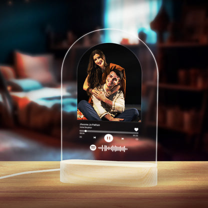 Custom Photo With Spotify Music Code LED Night Lamp Gift for Family, Friends, Couples, Colleagues on Birthday, Anniversary, Wedding - NL0004