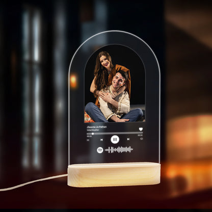 Custom Photo With Spotify Music Code LED Night Lamp Gift for Family, Friends, Couples, Colleagues on Birthday, Anniversary, Wedding - NL0004