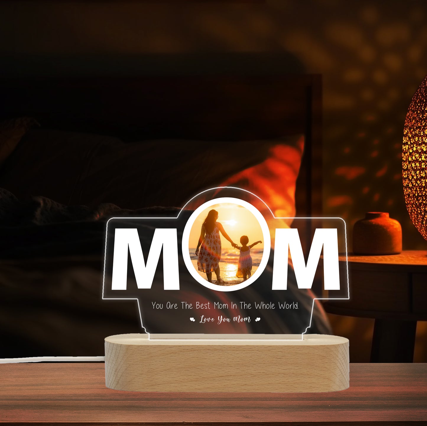 Custom Photo LED Night Lamp Gift for Mother, Aunt and Woman On Mother's Day - NL0008