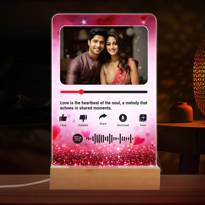 Custom Photo With Spotify Music Code LED Night Lamp Gift for Family, Friends, Couples, Colleagues on Birthday, Anniversary, Wedding - NL0019