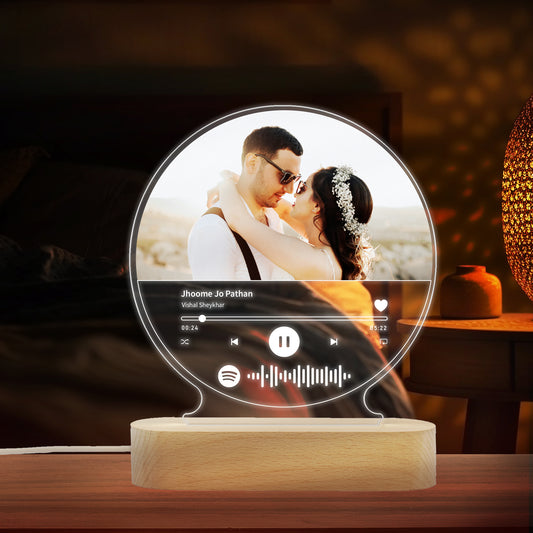 Custom Photo With Spotify Music Code LED Night Lamp Gift for Family, Friends, Couples, Colleagues on Birthday, Anniversary, Wedding - NL0023