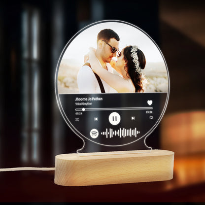 Custom Photo With Spotify Music Code LED Night Lamp Gift for Family, Friends, Couples, Colleagues on Birthday, Anniversary, Wedding - NL0023