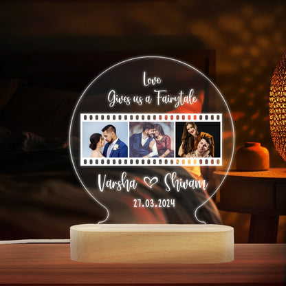 Custom Photo, Name, and Date LED Night Lamp Gift for Family, Friends, Couples, Colleagues on Birthday, Anniversary, Wedding - NL0024