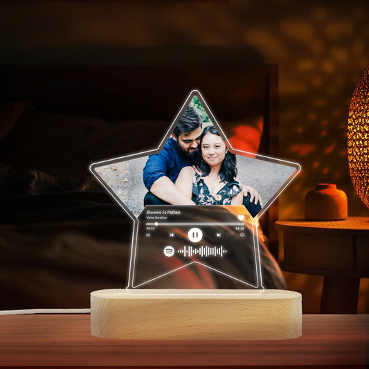 Custom Photo With Spotify Music Code LED Night Lamp Gift for Family, Friends, Couples, Colleagues on Birthday, Anniversary, Wedding - NL0025