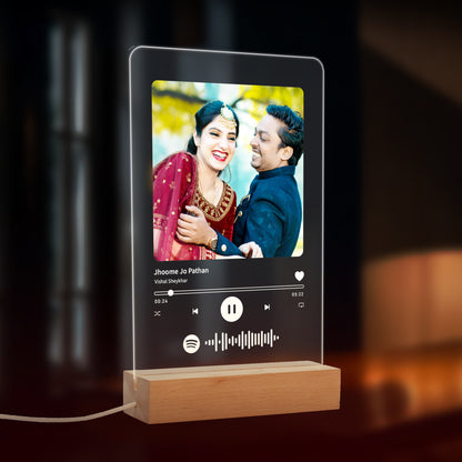 Custom Photo With Spotify Music Code LED Night Lamp Gift for Family, Friends, Couples, Colleagues on Birthday, Anniversary, Wedding - NL0026