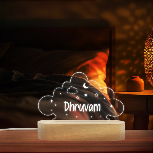  Custom Name Moon, Star and Cloud LED Night Lamp Gift for Kids Baby Shower