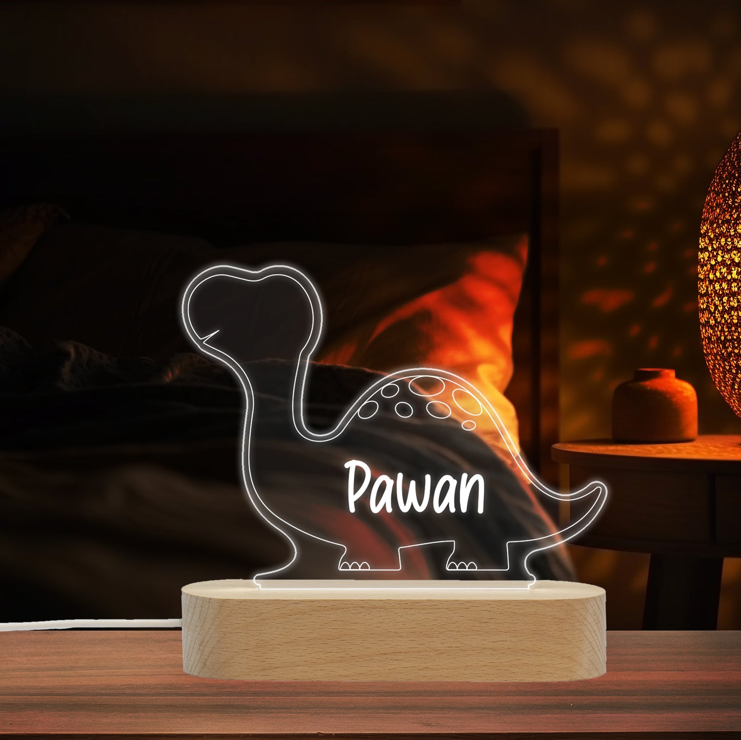  Custom Name Dinosaur Design LED Night Lamp Gift for Kids, Todller