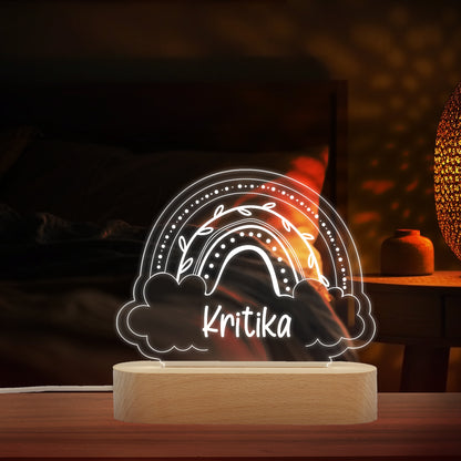  Custom Name Cloud and Rainbow Design LED Night Lamp Gift for Kids, Todller