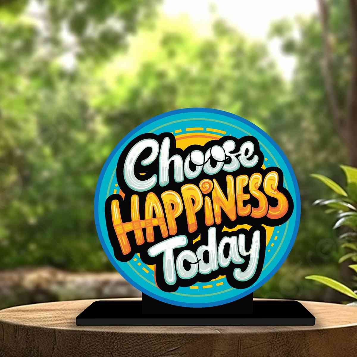 Choose Happiness Today Motivational Quote Wood showpiece, Office and Home Decor Item, Study or Computer Table, Decorative Gift Item - P0063