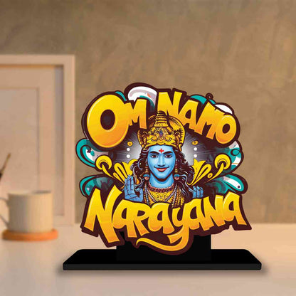 Om Namo Narayana Motivational Quote Wood showpiece, Office and Home Decor Item, Study or Computer Table, Decorative Gift Item - P0091