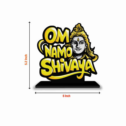 Om Namah Shivaya Motivational Quote Wood showpiece, Office and Home Decor Item, Study or Computer Table, Decorative Gift Item - P0105