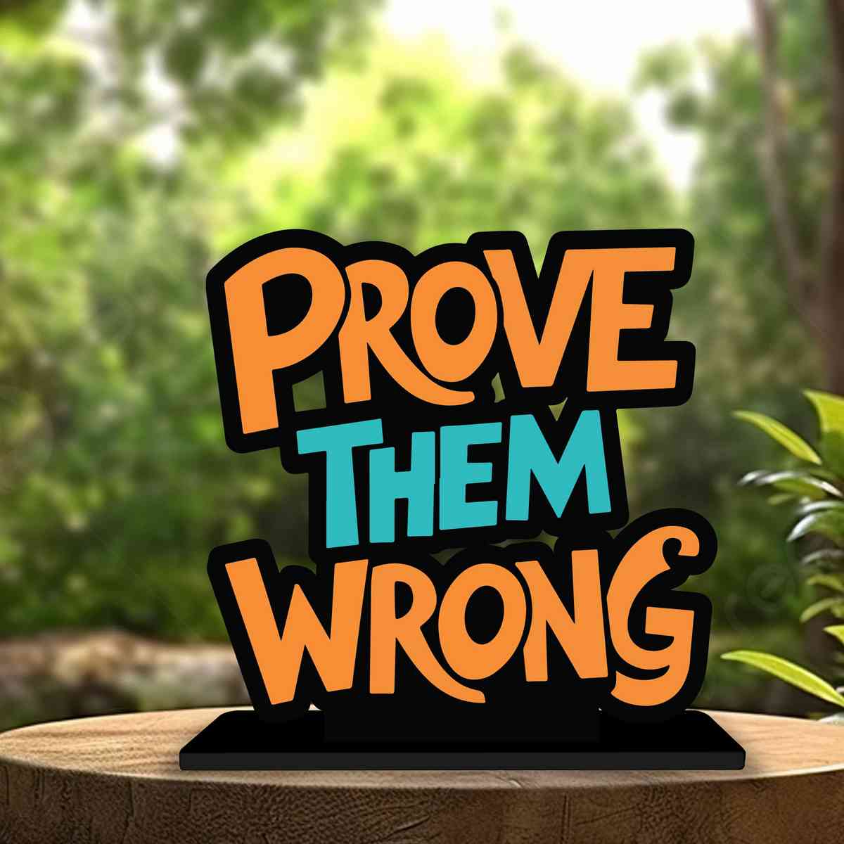 Prove Them Wrong Motivational Quote Wood showpiece, Office and Home Decor Item, Study or Computer Table, Decorative Gift Item - P0132