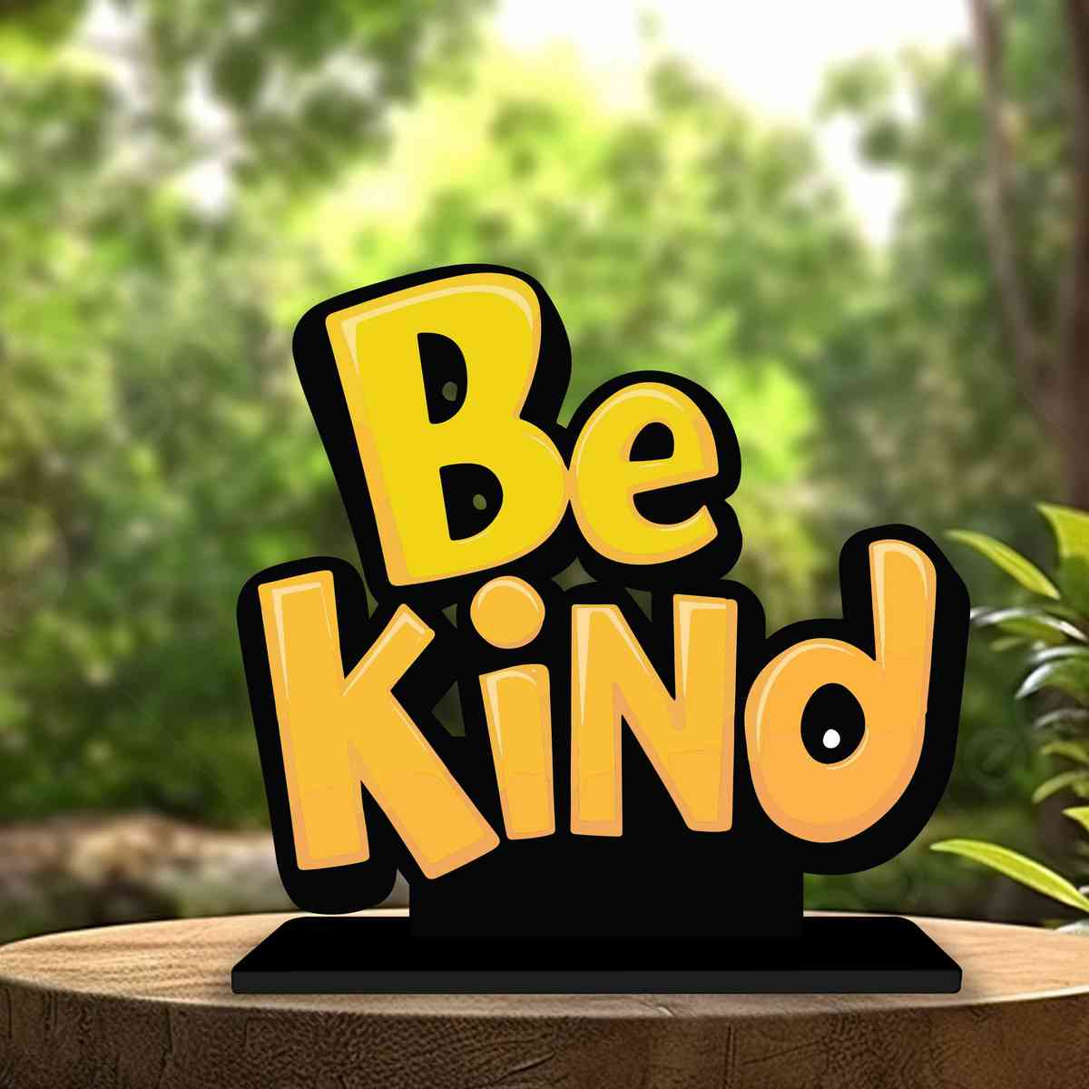 Be Kind Motivational Quote Wood showpiece, Office and Home Decor Item, Study or Computer Table, Decorative Gift Item - P0139