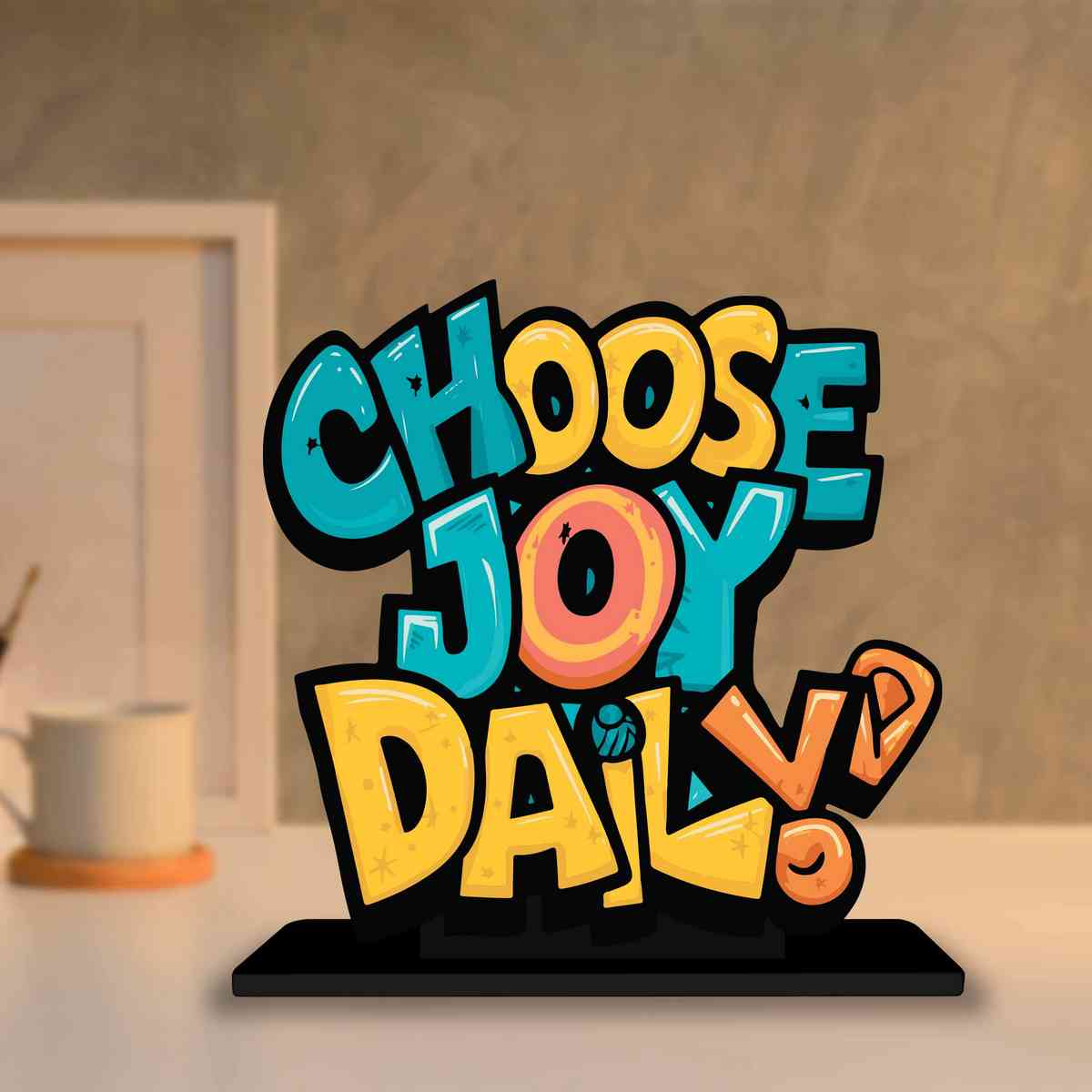 Choose Joy Daily Motivational Quote Wood showpiece, Office and Home Decor Item, Study or Computer Table, Decorative Gift Item - P0203