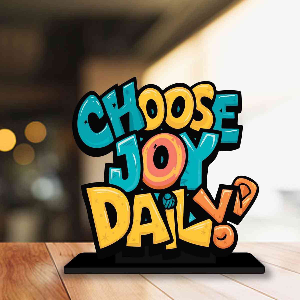 Choose Joy Daily Motivational Quote Wood showpiece, Office and Home Decor Item, Study or Computer Table, Decorative Gift Item - P0203