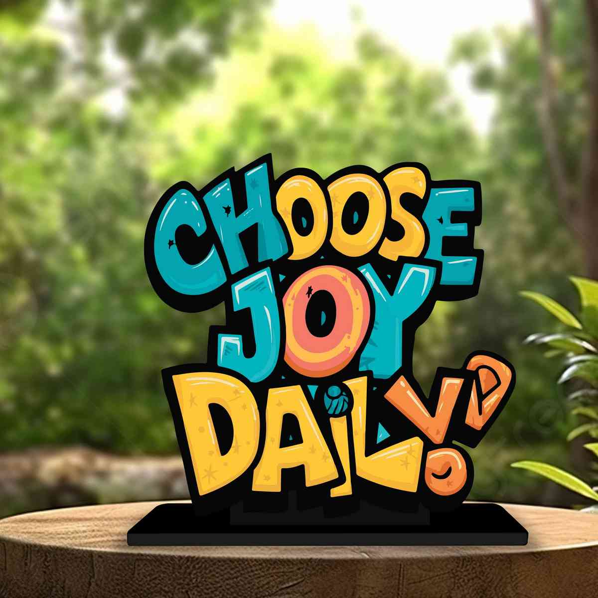 Choose Joy Daily Motivational Quote Wood showpiece, Office and Home Decor Item, Study or Computer Table, Decorative Gift Item - P0203