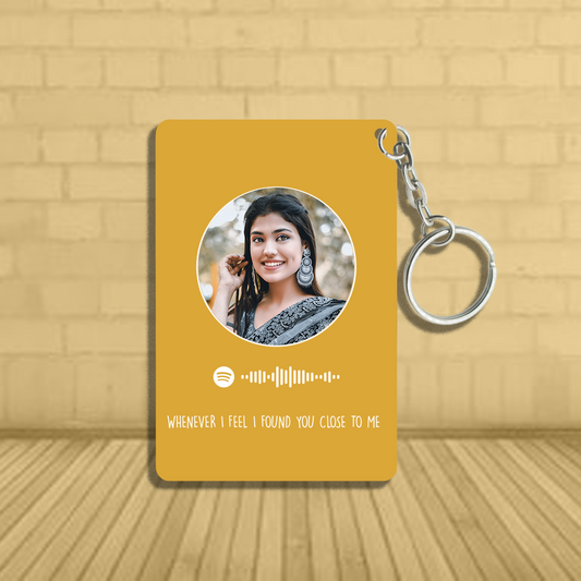 Custom Photo Avatar Spotify Music Code Keychain in Six Colors