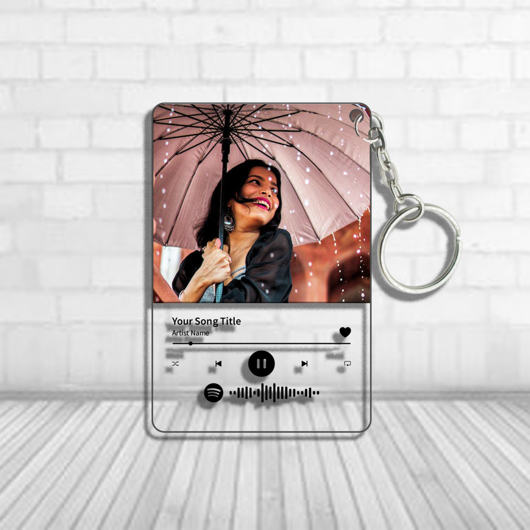 Personalized Large Size Photo Avatar Spotify Music Code Keychain in Six Colors