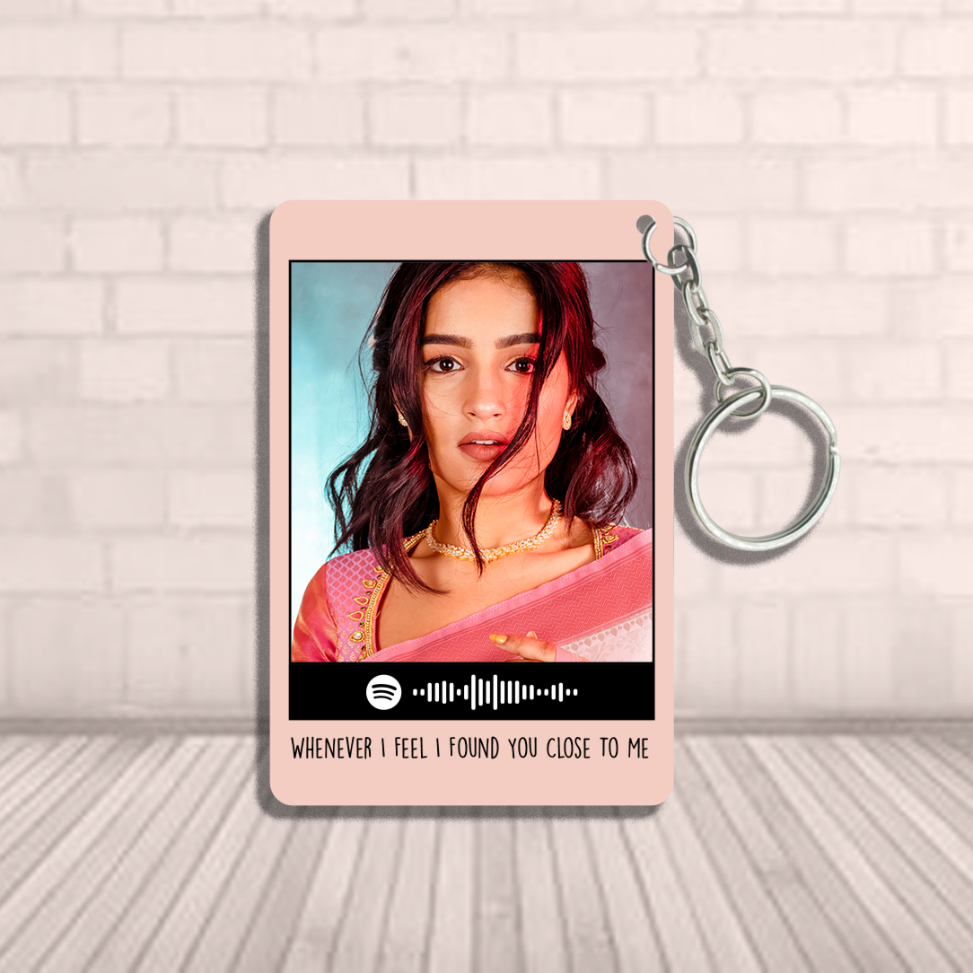 Custom Large Size Photo Avatar Spotify Music Code Keychain in Six Colors