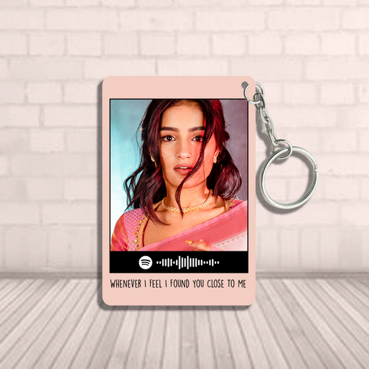 Custom Large Size Photo Avatar Spotify Music Code Keychain in Six Colors