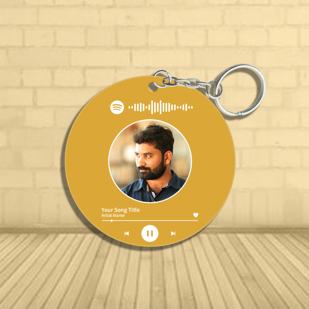 Personalized Round Shaped Spotify Keychain in Six Colors